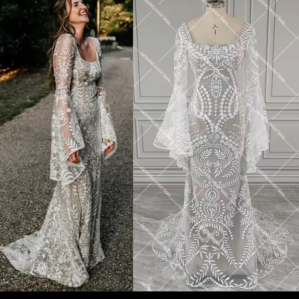 Elegant Gray Lace Women Dress
